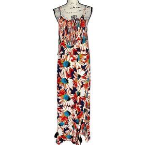 Joy Joy floral fringe top maxi dress small